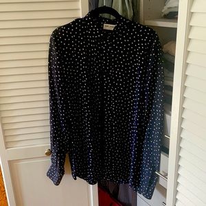 Saint Laurent Navy Mens Polka Dot viscose 16 41